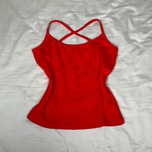 Vintage 90s Energie blue with yellow flowers criss cross strap tank top